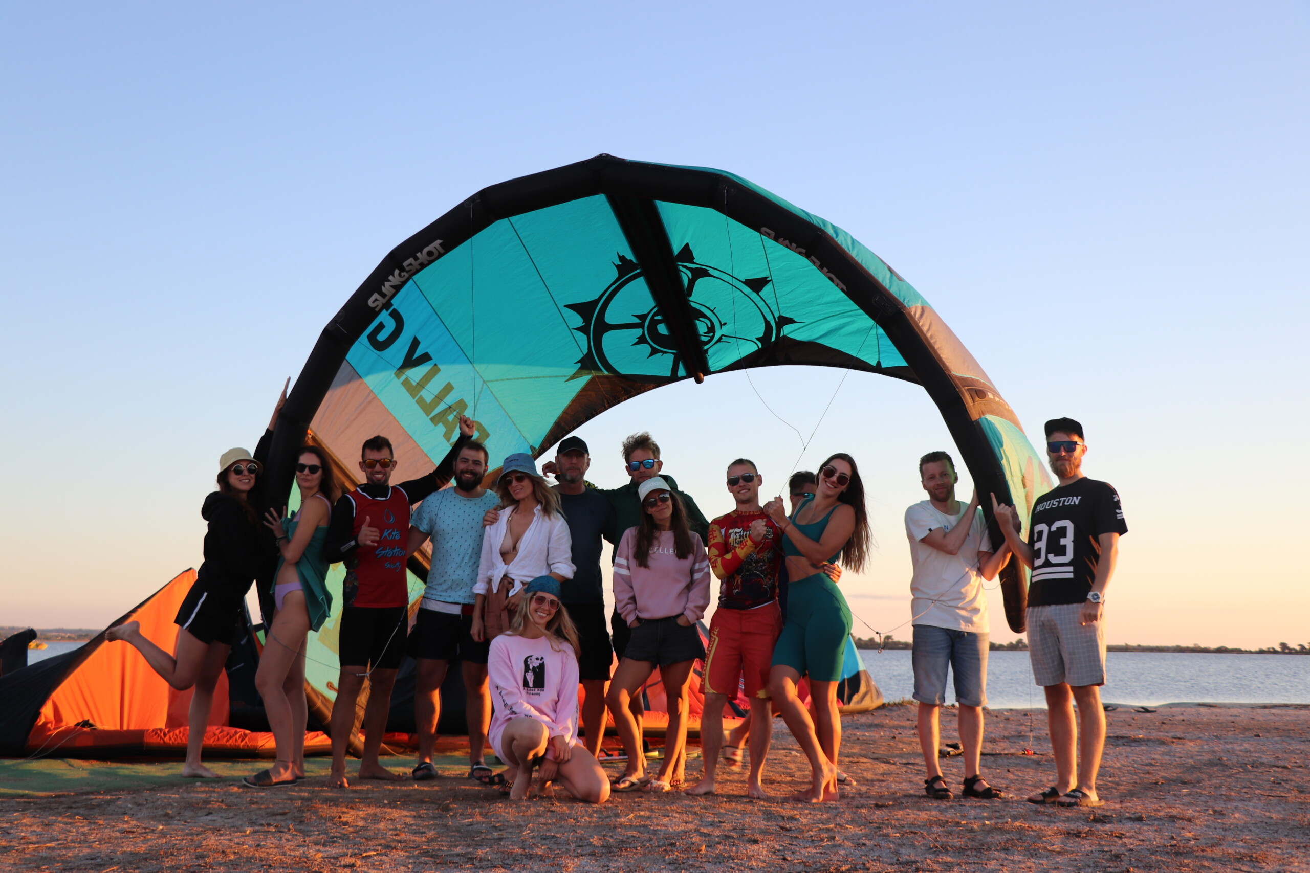 Kitesurfing group
